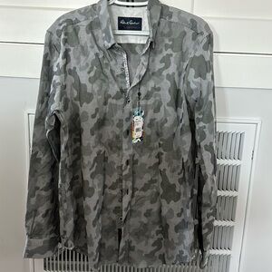 Robert Graham. Camouflage, black & gray button down. NWT.